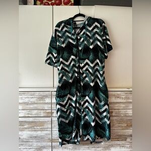 💚🖤 Top Drawer Hooded Romper Cover Up Black & Green Size L 🌴